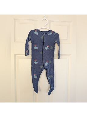 🩵4/$20 Rise Little Earthling‎ Robot Print Christmas Kids Footie